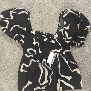 Nine West Black and Cream Women's Blouse